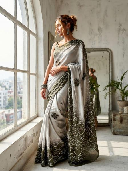 Vinayak bandhni print biggest wholesale saree market in india